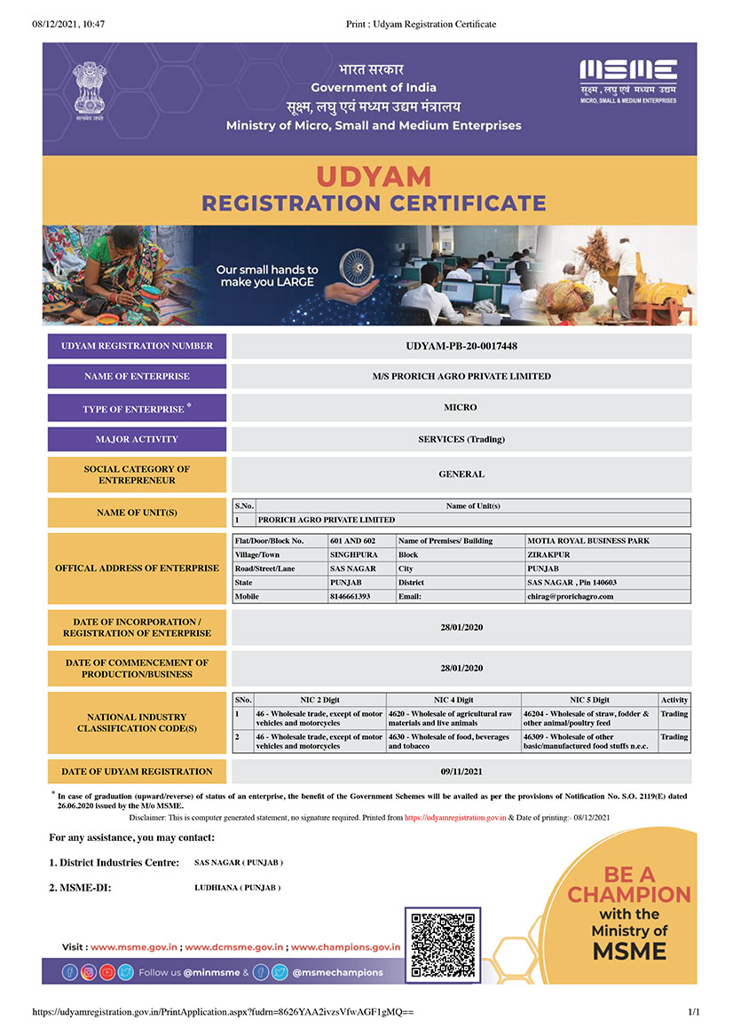 PAPL-Udyam Registration Certificate
